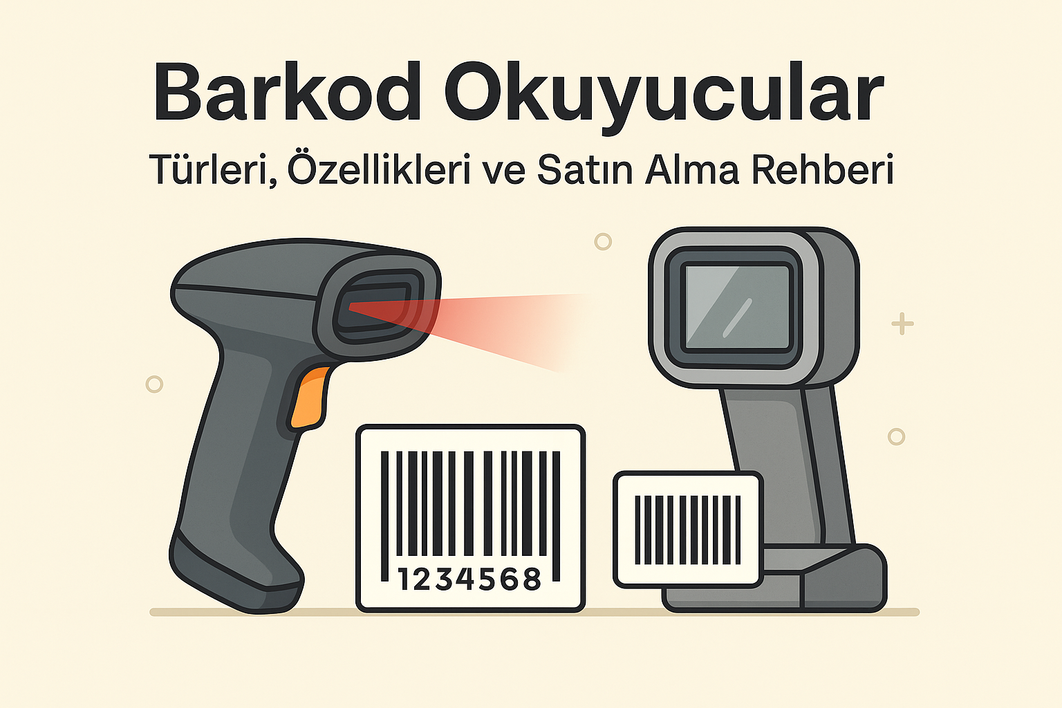 El tipi ve masaüstü barkod okuyucularla barkod tarama işlemi - Barkod okuyucular rehberi kapak görseli